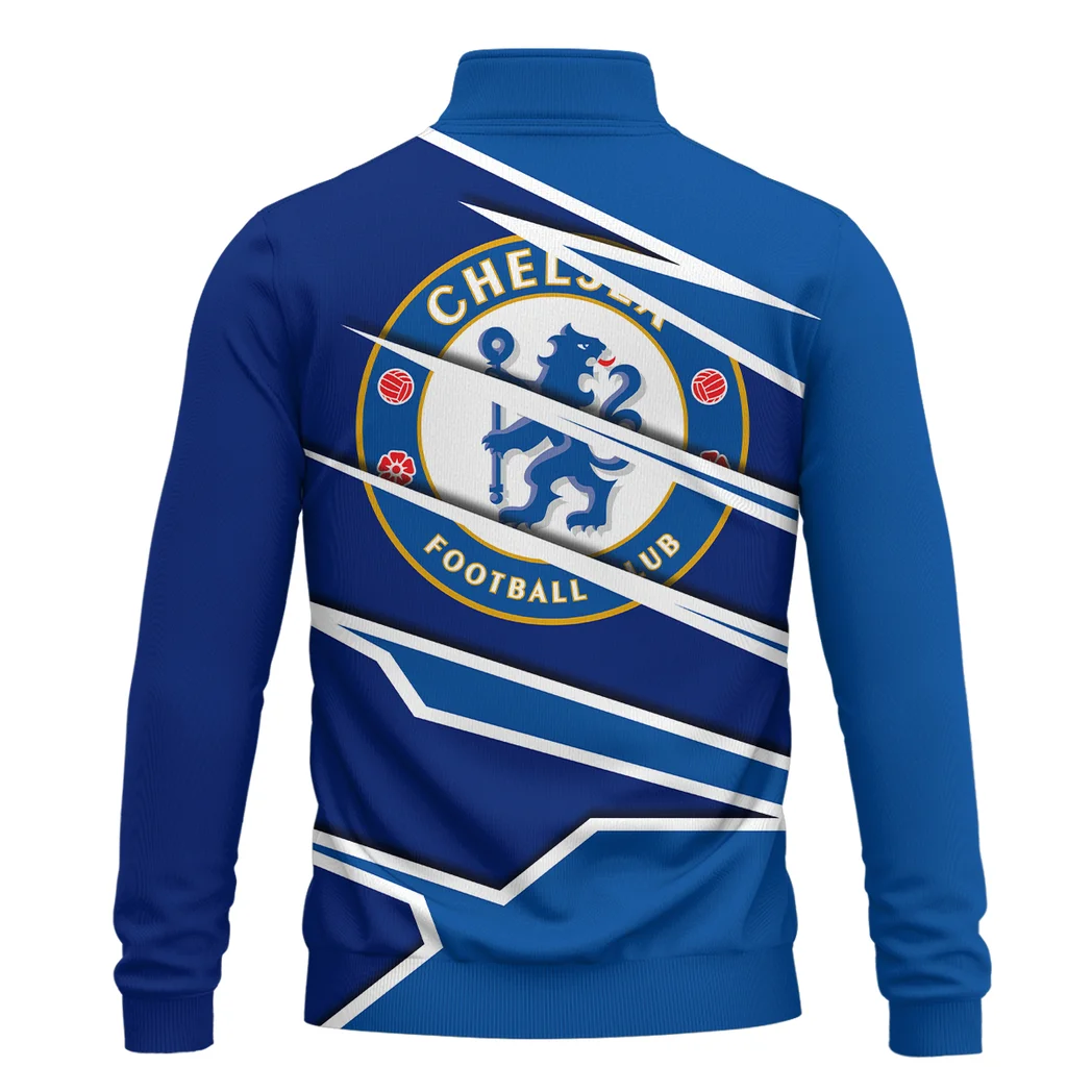 London Blue Army Quarter-Zip Sweatshirt, Athletic Stretch HVN1316CH - Image 3