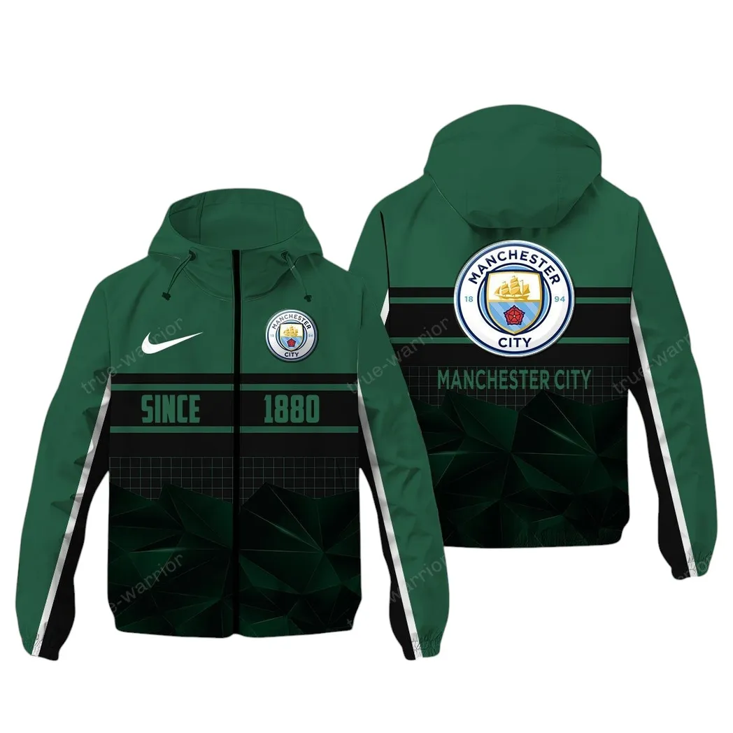 Blue Shirt Side Windbreaker Jacket, Passionate Fan Waterproof SPO072 - Green