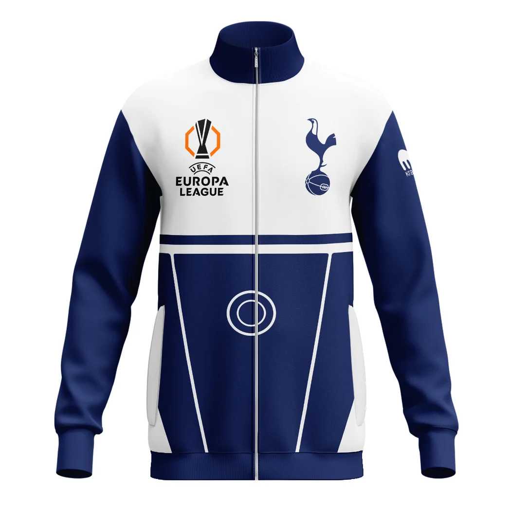 English White Side Stand Collar Jacket, Durable Style Jacket for Supporters HVN1014C2 - Image 2