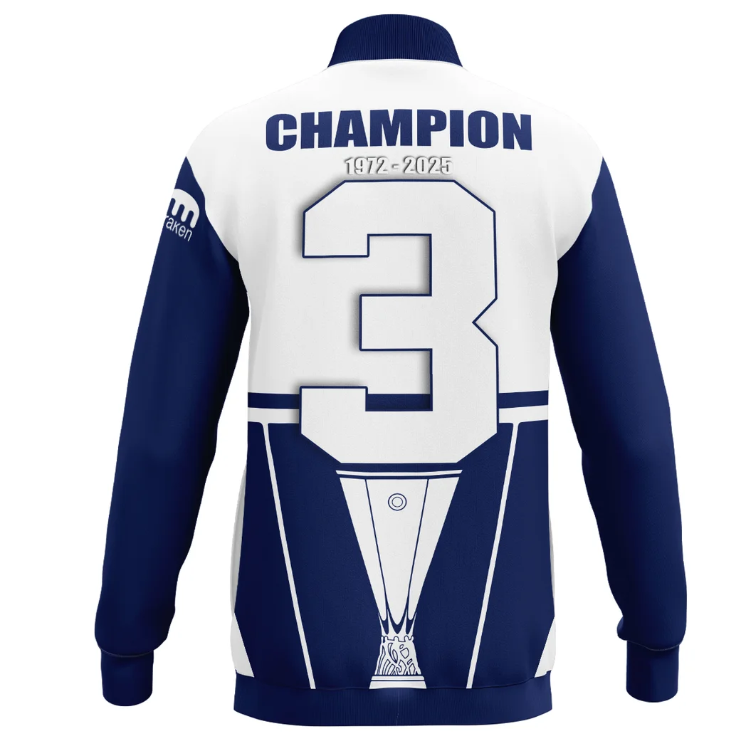 English White Side Stand Collar Jacket, Durable Style Jacket for Supporters HVN1014C2 - Image 3