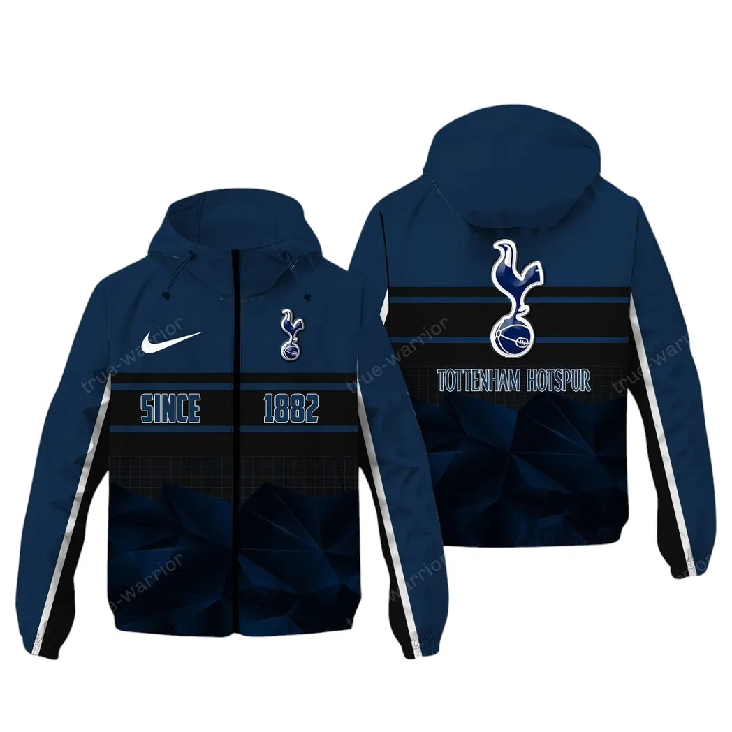 English White Side Windbreaker Jacket, Lightweight Sports Fan Gear SPO072 - Navy