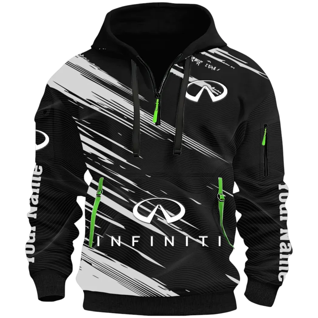 Executive Car Hoodie Half Zip 3D, Lightweight & Casual Comfort Hoodie CAR514 - Black - Image 2