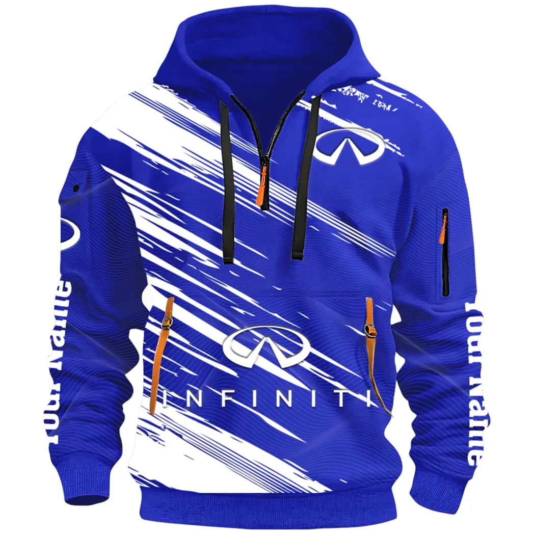 Executive Car Hoodie Half Zip 3D, Lightweight & Casual Comfort Hoodie CAR514 - Blue - Image 2