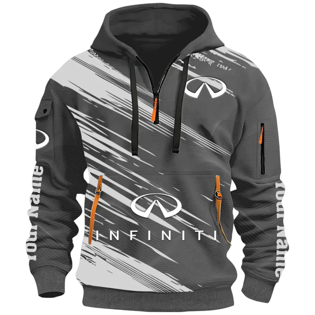 Executive Car Hoodie Half Zip 3D, Lightweight & Casual Comfort Hoodie CAR514 - Dark Gray - Image 2