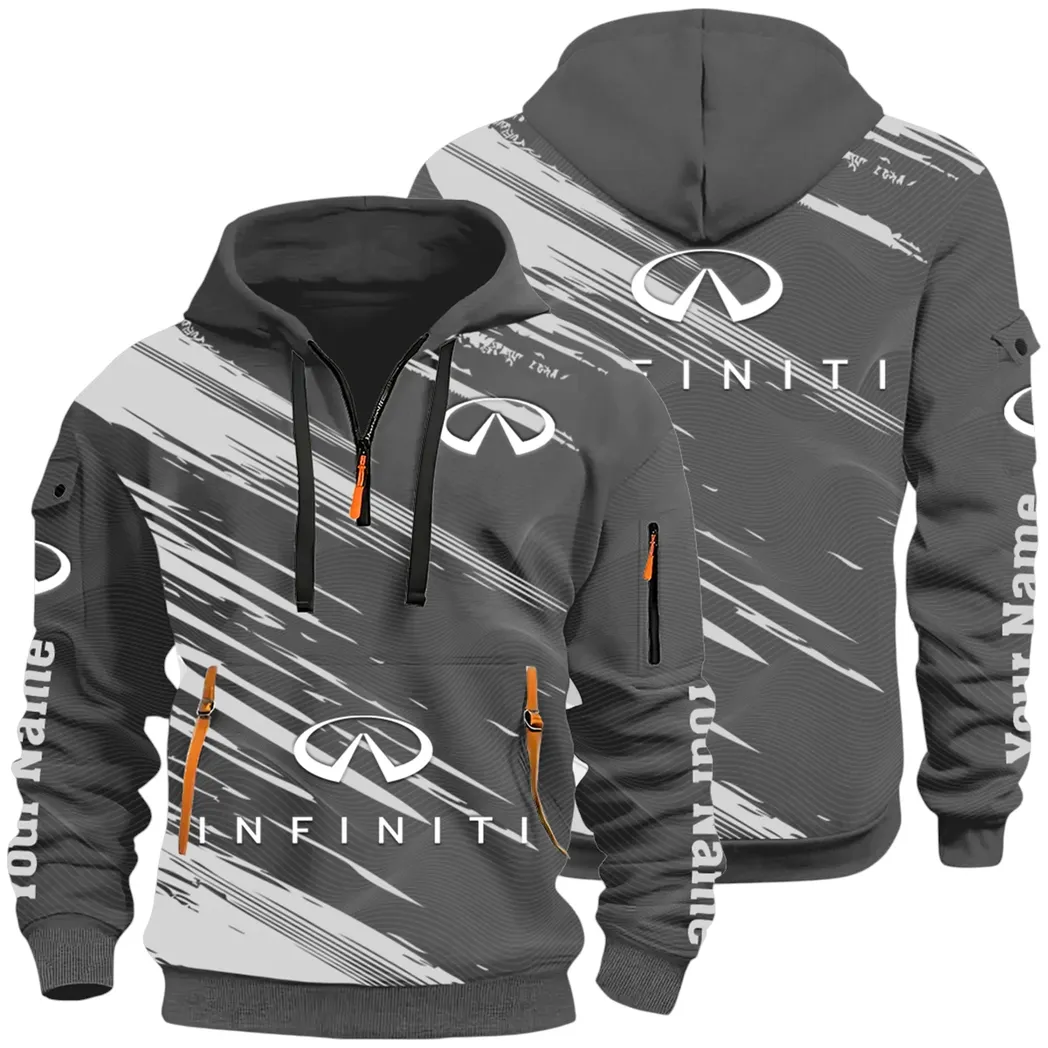 Executive Car Hoodie Half Zip 3D, Lightweight & Casual Comfort Hoodie CAR514 - Dark Gray