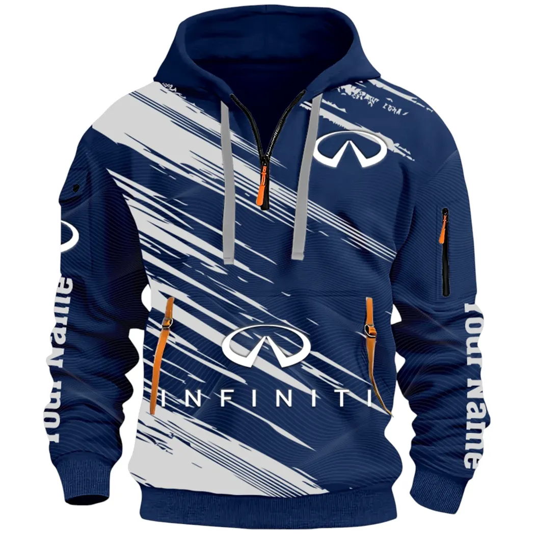 Executive Car Hoodie Half Zip 3D, Lightweight & Casual Comfort Hoodie CAR514 - Navy - Image 2