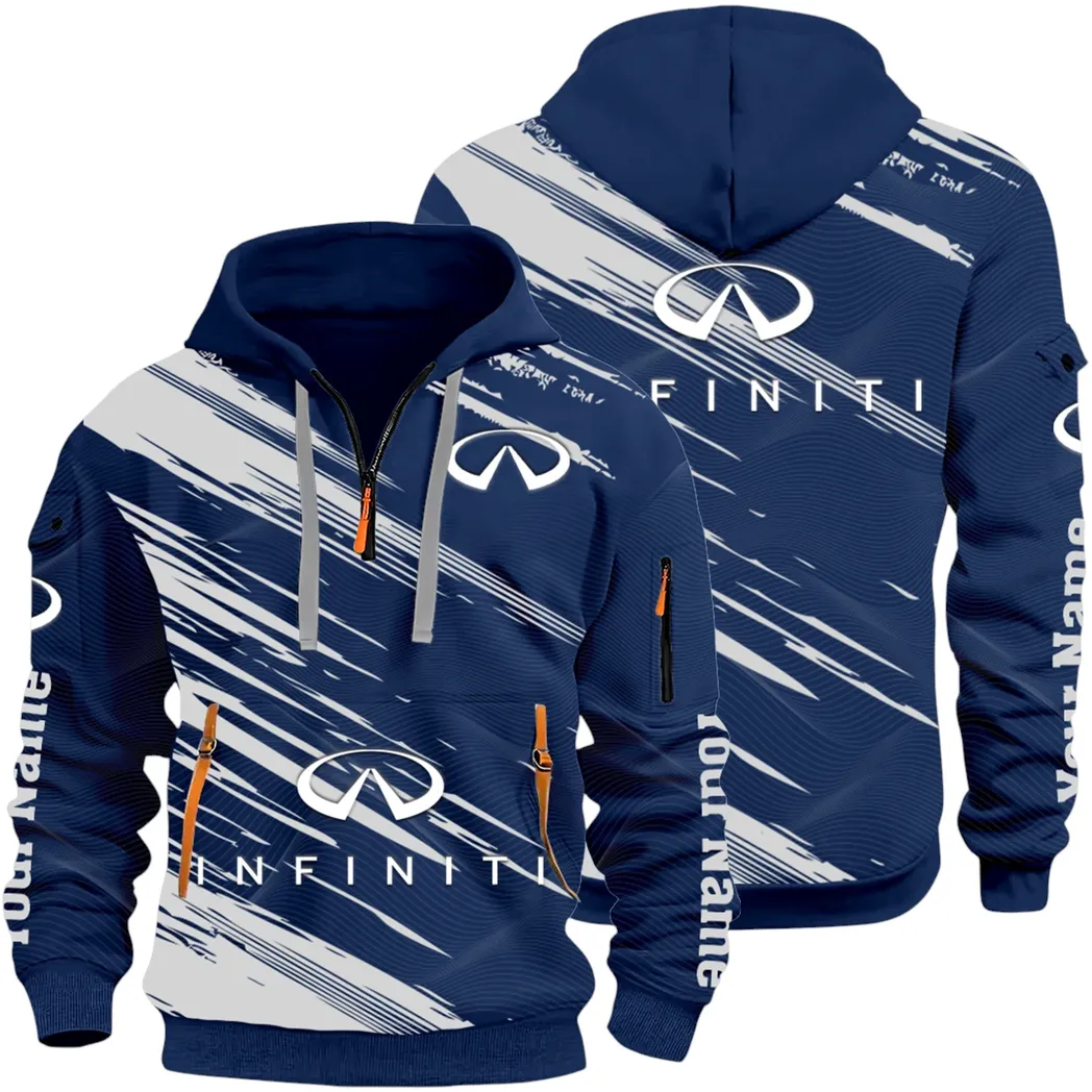 Executive Car Hoodie Half Zip 3D, Lightweight & Casual Comfort Hoodie CAR514 - Navy