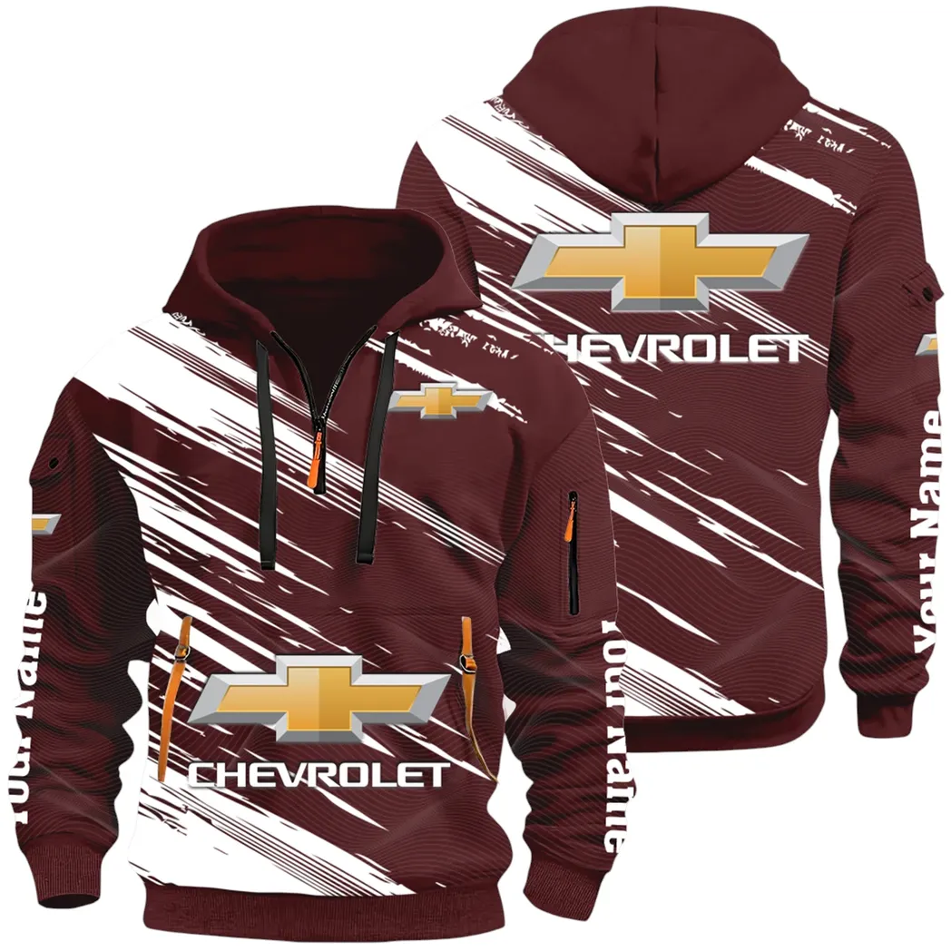 Modern Crossover Hoodie Half Zip 3D, Casual Fit for Everyday Wear Hoodie CAR514 - Dark Red