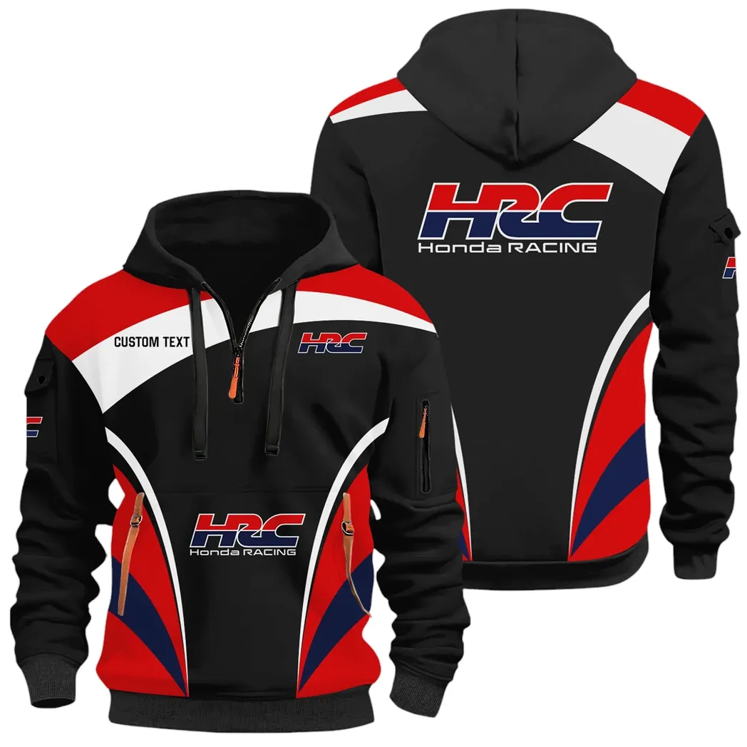 Racing Car Hoodie Half Zip 3D Print, Rugged & Comfortable Streetwear Outfit CAR514100925005