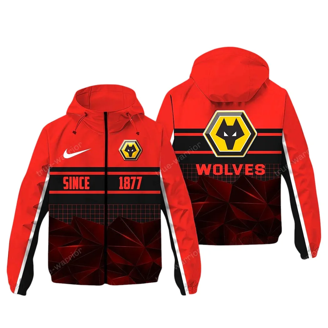 Wolf-Loyalisten-Crew Windbreaker Jacket, Everyday Sports Fan Jacket SPO072 - Red